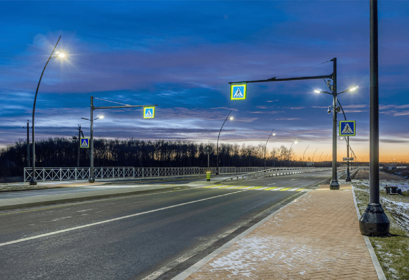 Uncontrolled pedestrian crossings - проектирование освещения от компании Световые Технологии