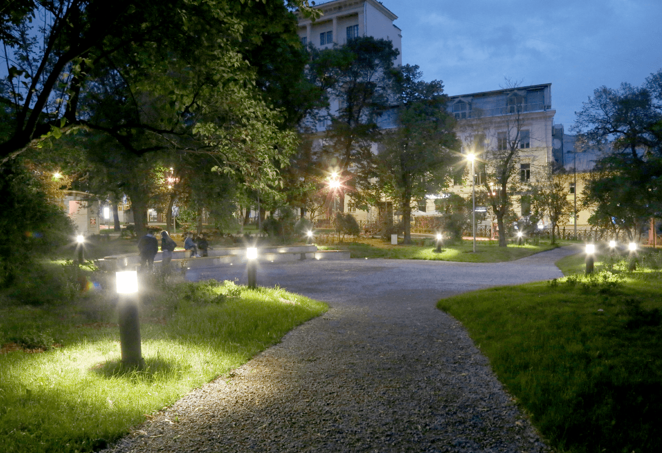 Ilyinsky garden square - проектирование освещения от компании Световые Технологии