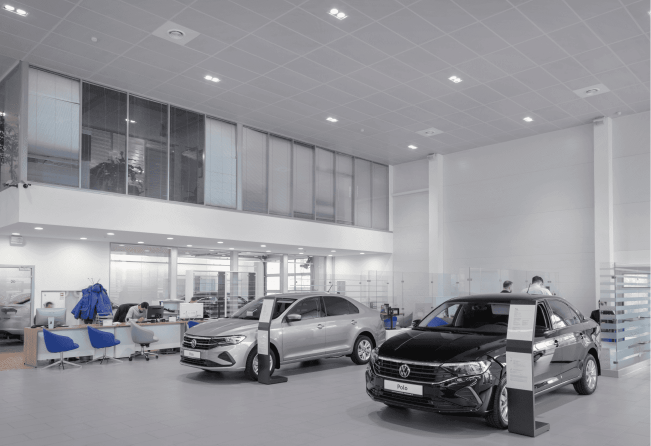 Volkswagen dealership - проектирование освещения от компании Световые Технологии